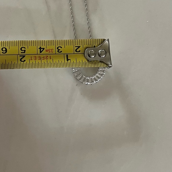 Elegant Silver Necklace with lab created white sapphire - Picture 9 of 9